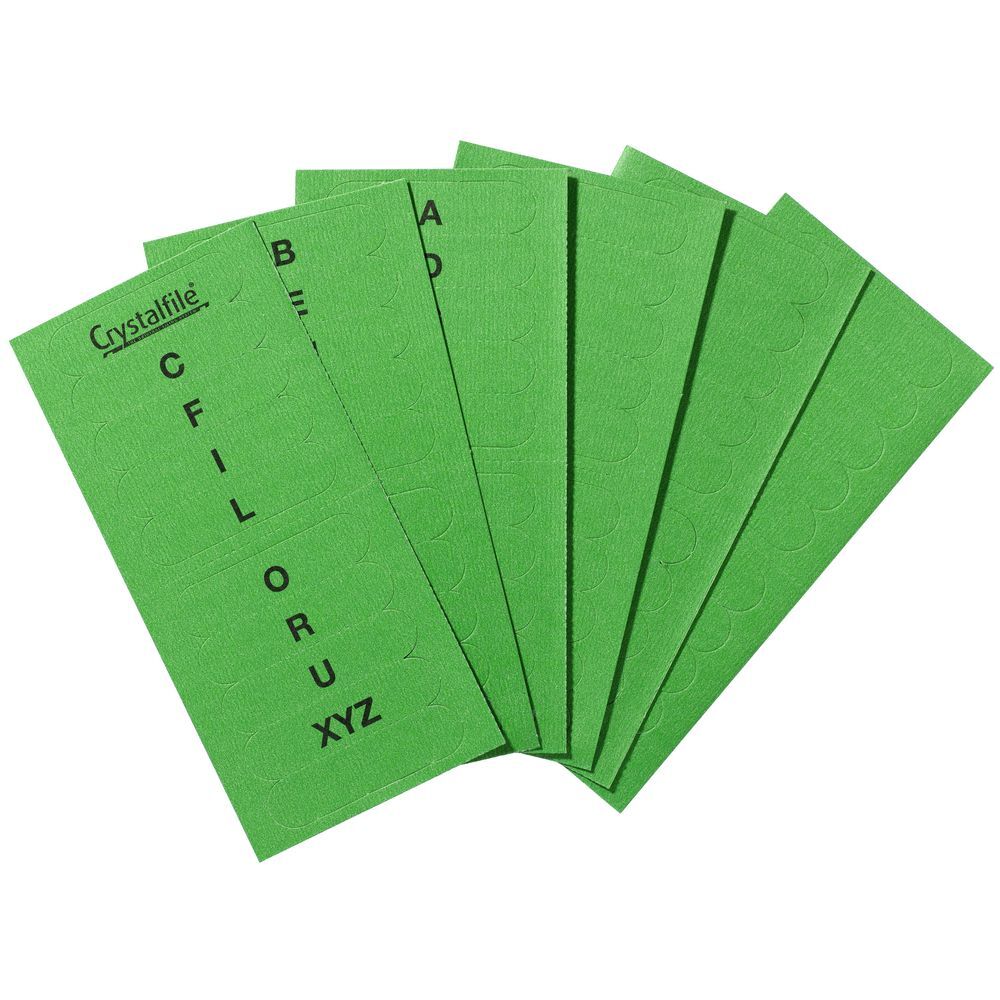 Crystalfile Tab Inserts AZ Rounded Edge Pack of 60 (Green) (CRY