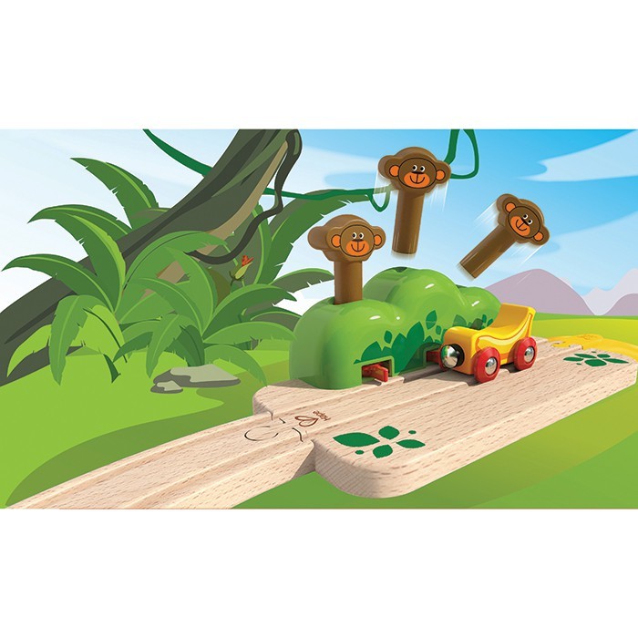 hape monkey pop up track