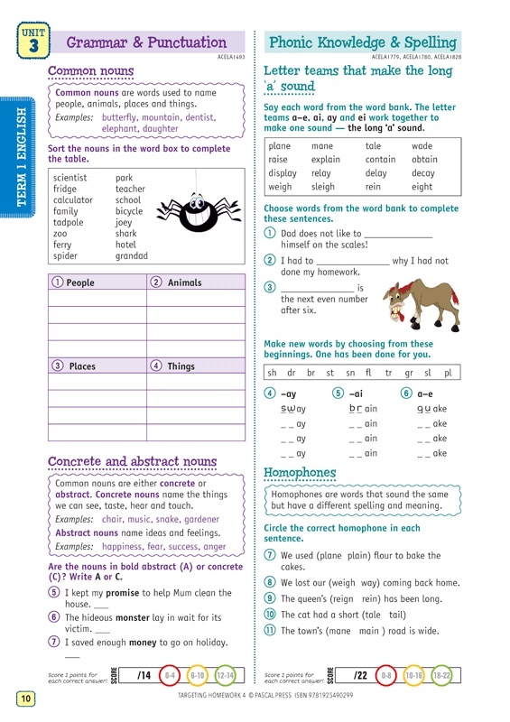 targeting homework year 4 pdf