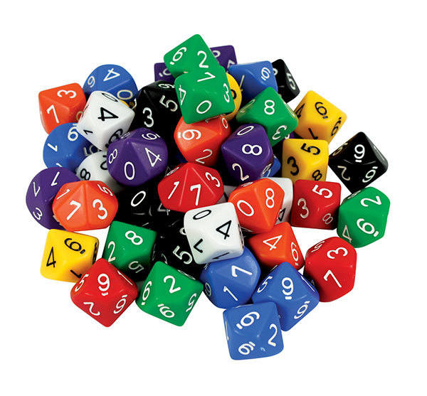 Dice 10 Face 0-9   x 6   Shop Australian Teachers Resources 