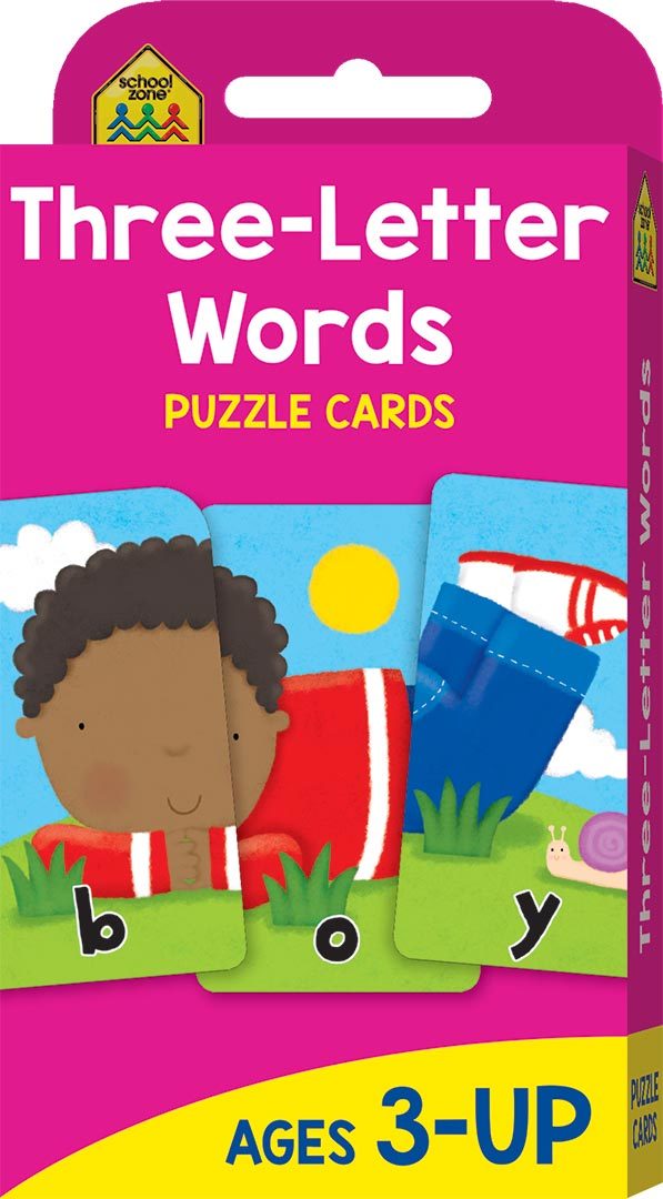 Three-Letter Words Puzzle Cards Educational Resources and Supplies