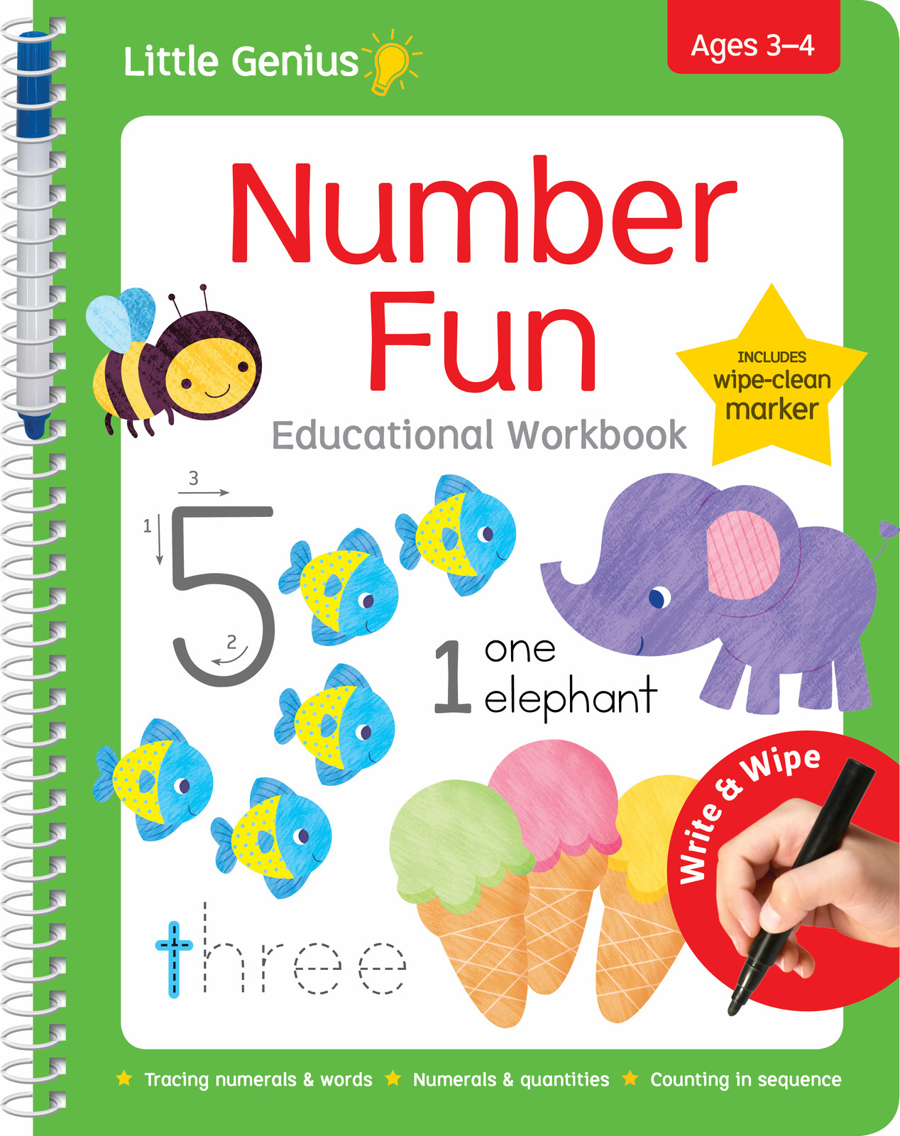 Little Genius Wipe Clean Work Books With Pen Number Fun Lake
