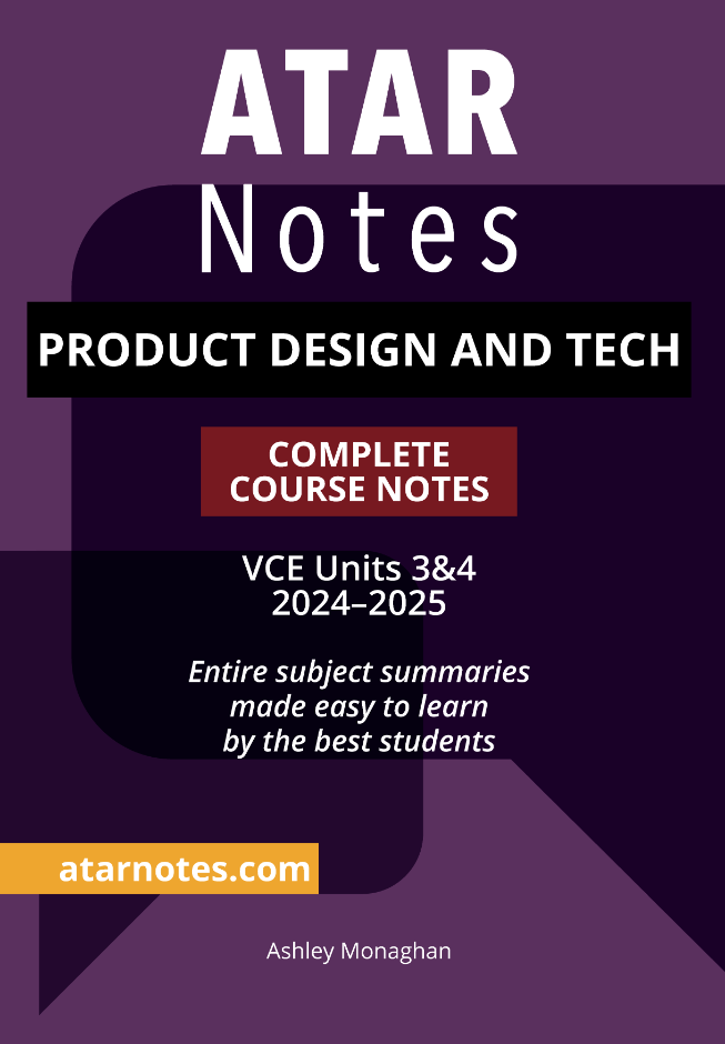 ATAR Notes VCE Units 3 & 4 Complete Course Notes Product Design and Technology 3 & 4 (2024