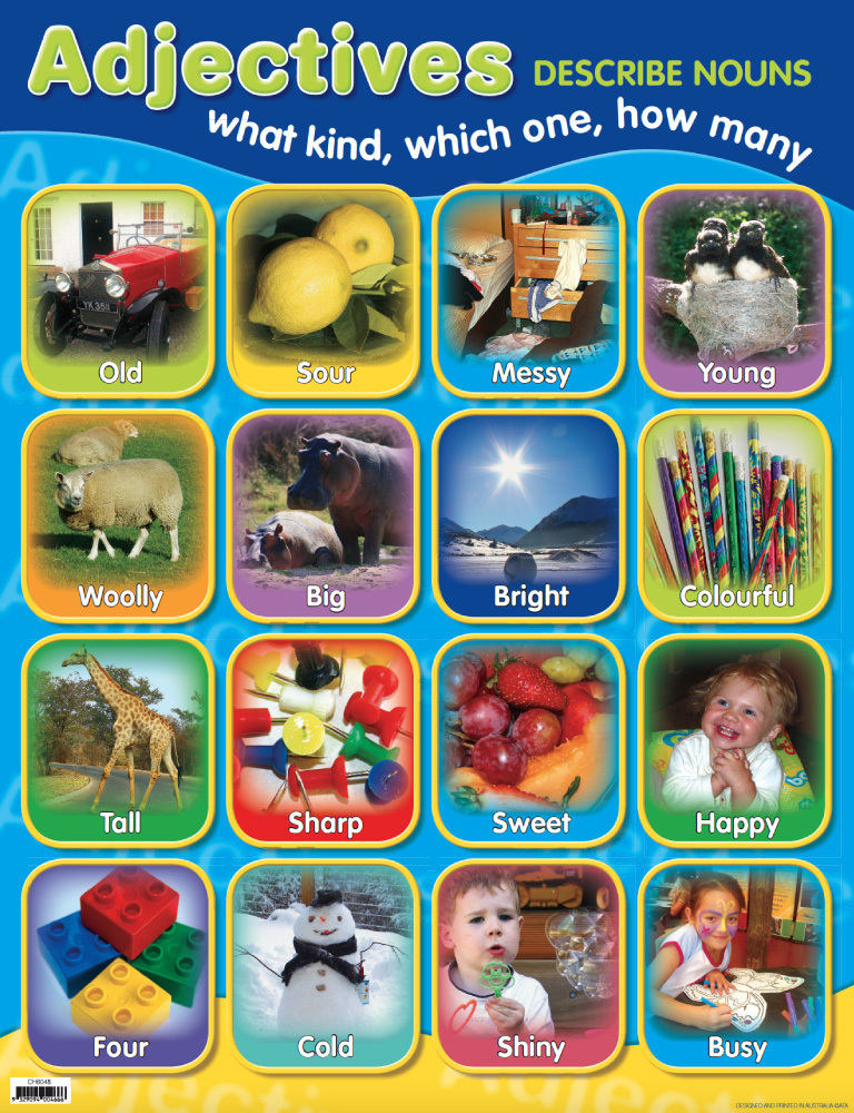 Adjectives Photographic Chart (Previous Design) Australian Teaching