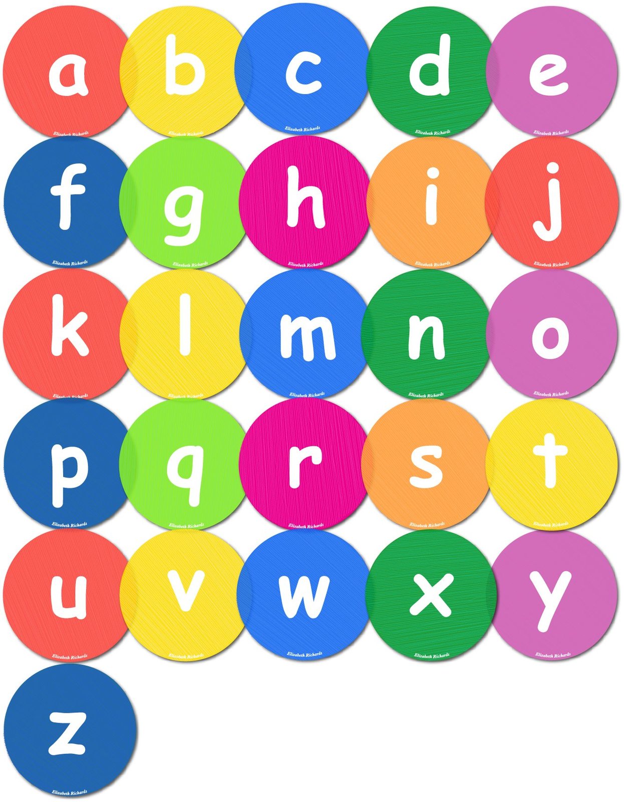 lower case letters