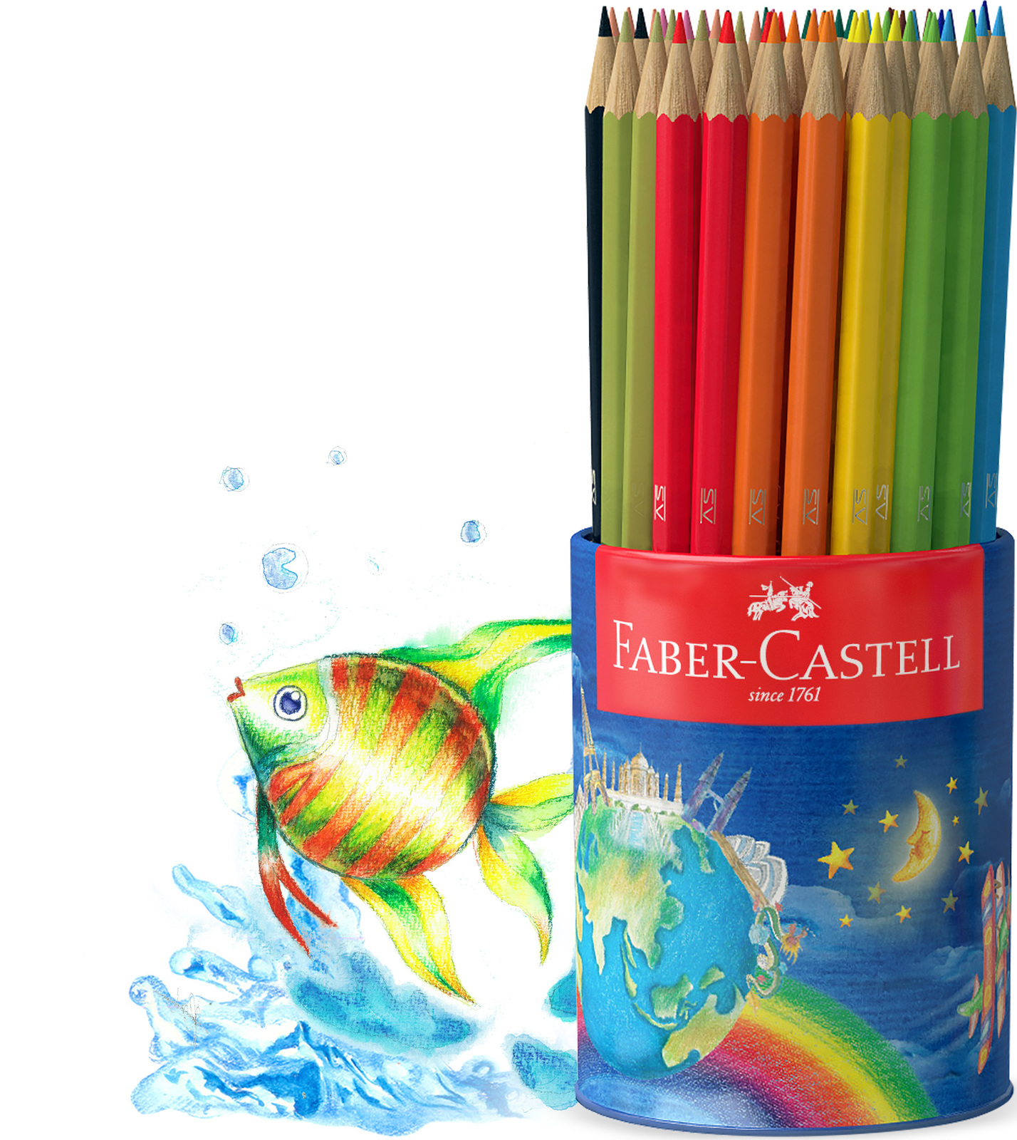 FaberCastell Coloured Pencils Watercolour (Tin of 72) (FAB16114472