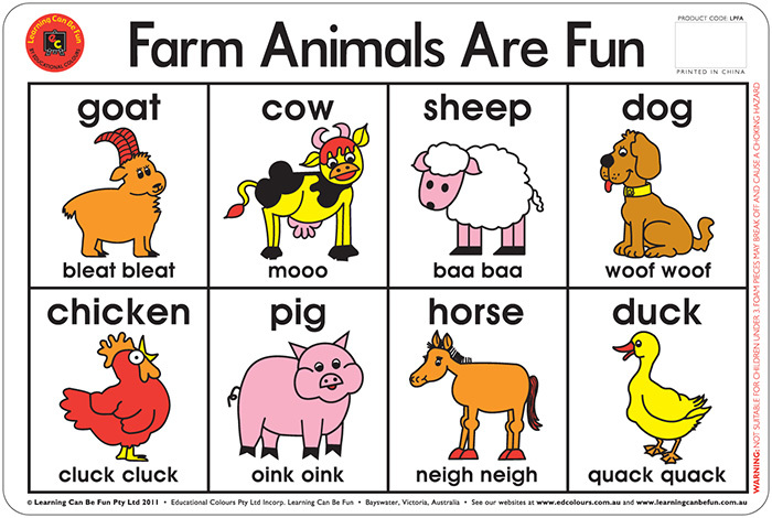 Farm Animals Are Fun Placemat - Learning Can Be Fun Educational Resources and Supplies - Teacher Superstore Farm Animals Are Fun Placemat - Learning Can Be Fun Educational Resources and Supplies - Teacher Superstore