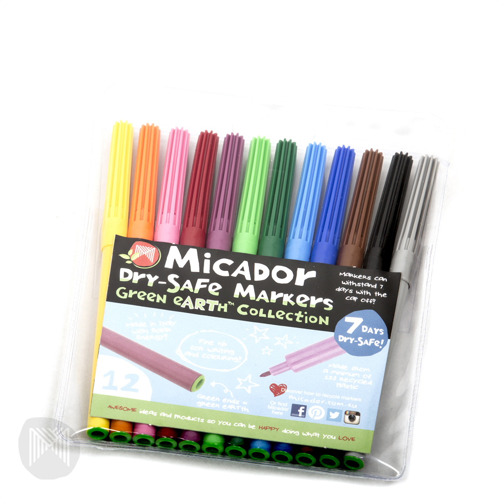 Micador Colourfun Coloured Markers Assorted Pack 12