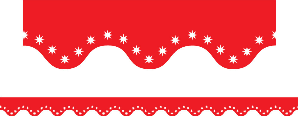 Red Scalloped Restickable Border - Australian Teaching Aids