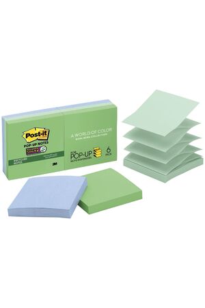 Post-It Pop-Up Notes: Bora Bora Collection - 76mm x 76mm (6 Packs)