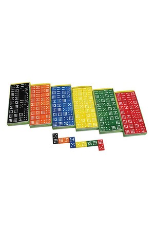 Dominoes - Wooden (9x9) Coloured: 6 Sets