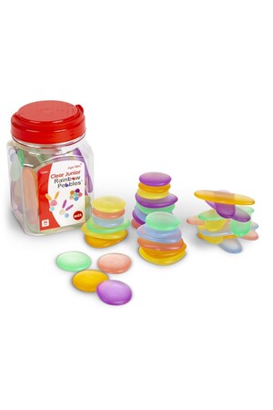 Junior Rainbow Pebbles - Jar of 36: Clear