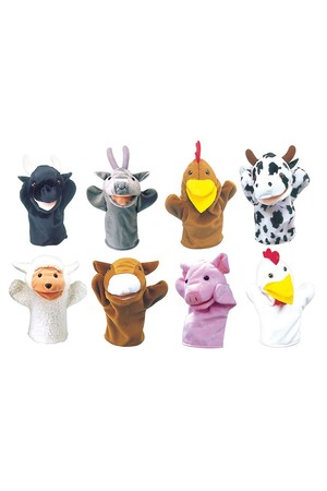 Farm Animal Hand Puppets - Set of 8
