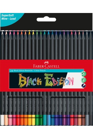 Faber-castell Pencils Coloured - Black Edition (Pack of 24)