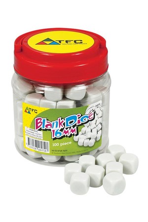 Dice - Blank 16mm Jar