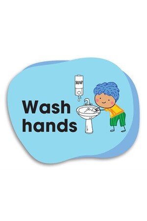 Outdoor Adhesive Memory Floor Sign - Wash Hands