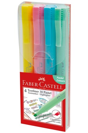Faber-Castell Highlighters - Textliner 38: Pastel Assorted (Pack of 4)