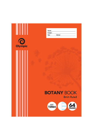 Olympic Botany Book: Feint Ruled 8mm - 128 Page
