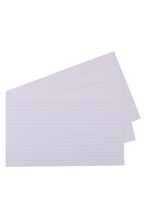 100 System Cards - 127x203mm: White Ruled