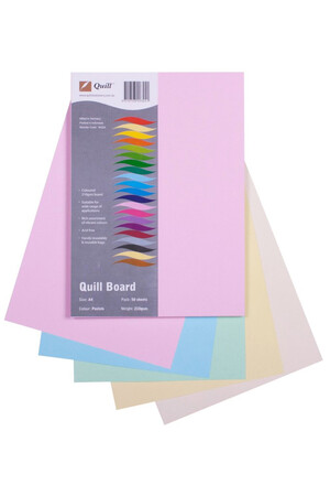 Quill A4 Card Pack of 50 - Pastel (210gsm)