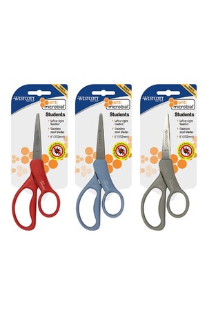 Westcott Student Antimicrobial 152mm (6') Scissor Assorted Colours Box 12