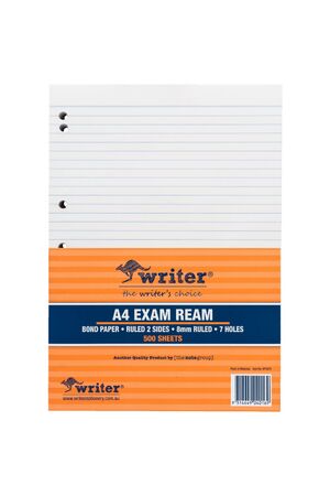 Bond Paper - 8mm Ruled: Punched 7 Holes (Ream) 