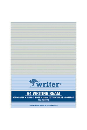 Writer A4 Exam Ream  - Bond Paper: 24mm Dotted Thirds 