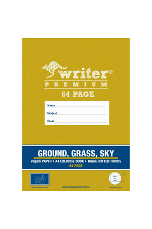Ground, Grass, Sky Exercise Book - 18mm Dotted Thirds (64 Pages)