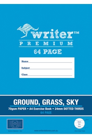 Ground, Grass, Sky Exercise Book - 24mm Dotted Thirds (64 Pages)
