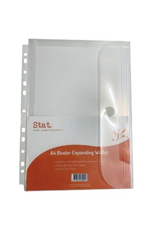 Stat Expanding Binder Wallet - A4: Clear (Pack of 10)