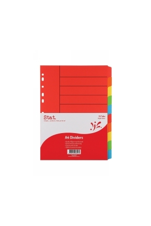 Divider Stat: A4 Bright Colours - Manilla (10 Tab)