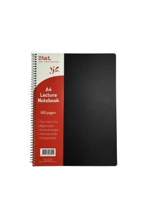 Notebook Stat A4 Lecture 60gsm 7mm Ruling - Black (140 pages)