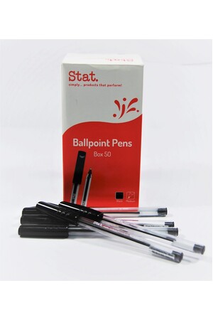 Pen 1.0mm Ballpoint Medium: Black (Box of 50)