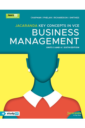 Jacaranda Key Concepts in VCE Business Management - Units 3 & 4 (6th Edition) learnON & Print + studyON (Print & Digital)