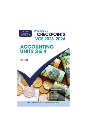 Cambridge Checkpoints VCE Accounting: Units 3 & 4 2023-2024 (Print & Digital)