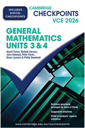 Cambridge Checkpoints VCE - General Mathematics Units 3&4 2026 (Print & Digital)