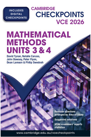 Cambridge Checkpoints VCE - Mathematical Methods Units 3&4 (2026): Print & Digital