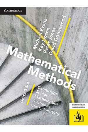 Cambridge Senior Mathematics: VCE - Mathematical Methods (Units 3&4): Student Textbook (Print & Digital)