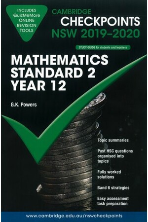 Cambridge Checkpoints NSW - Mathematics Standard 2 Year 12 (2019-2020) 