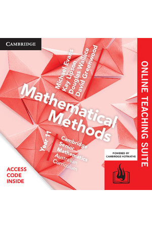 Cambridge Senior Mathematics (AC) - Mathematical Methods: Year 11 - Online Teaching Suite (Digital Access Only)