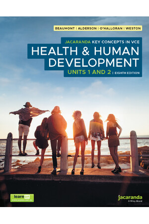 Jacaranda Key Concepts in VCE Health & Human Development Units 1&2 8E (learnON & Print)