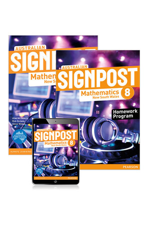 Australian Signpost Maths NSW - Year 8: Combo Pack - Student Book, eBook and Homework Program (Print & Digital)