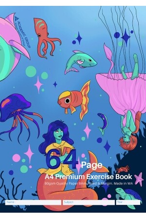 64 Page A4 Premium Exercise Book - Assorted