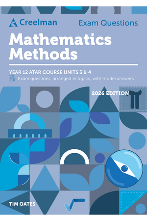 Creelman Exam Questions 2026 - Mathematics Methods ATAR Course Units 3 & 4 (Year 12)
