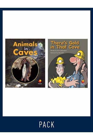 Flying Start to Literacy: Guided Reading - Animals in Caves & There's Gold in That Cave - Level 13 (Pack 4)