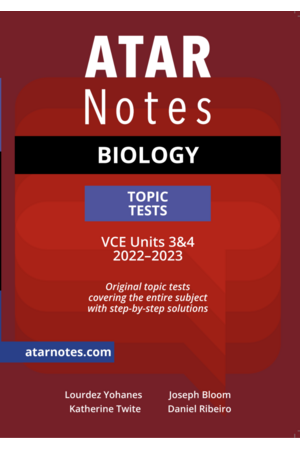 ATAR Notes VCE Biology 3 & 4 Topic Tests (2022-2023)