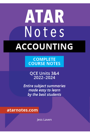 ATAR Notes QCE - Units 3 & 4 Complete Course Notes: Accounting (2022-2024) 