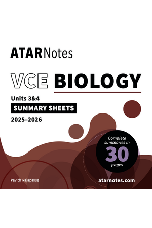 ATAR Notes VCE Biology 3&4 Summary Sheets (2025-2026)