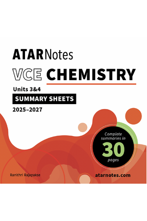 ATAR Notes VCE Chemistry 3&4 Summary Sheets (2025-2027)