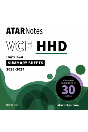 ATAR Notes VCE Health and Human Development (HHD) 3&4 Summary Sheets (2025-2027)